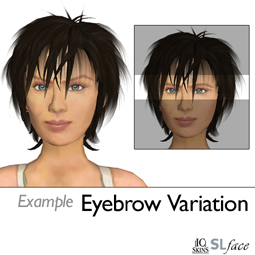 A minor variation of the eybrow can produce an avatar that looks like a sibling of the original.